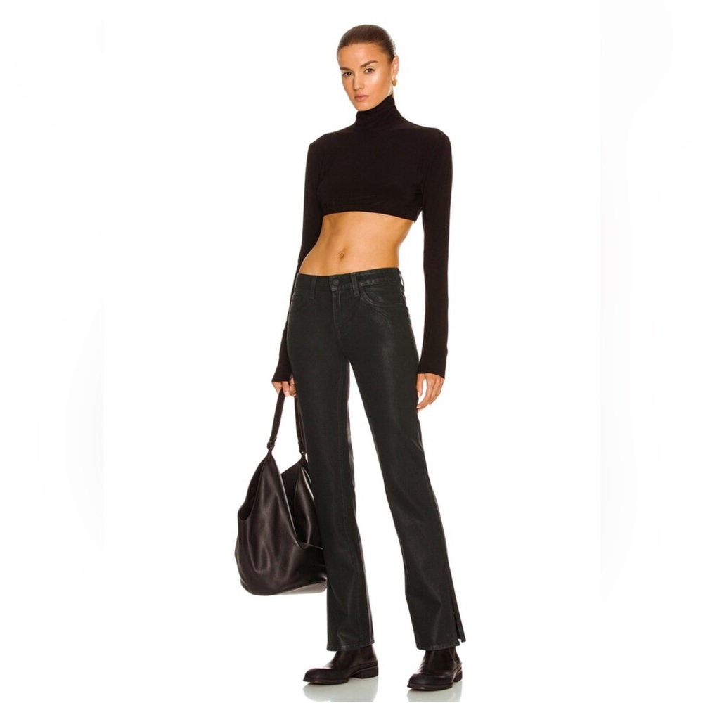 NWT GRLFRND The Hailey Low Rise Slim Boot Slit Black Manhattan Jeans Womens 24